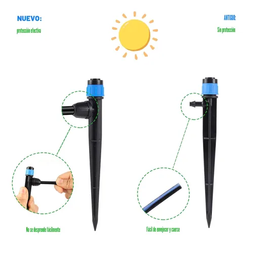 Miniatura 3 de Emisores de riego por goteo con rociador de goteros de flujo de agua ajustable de 360 grados para tubos de 1/4 de pulgada, rociador de goteros