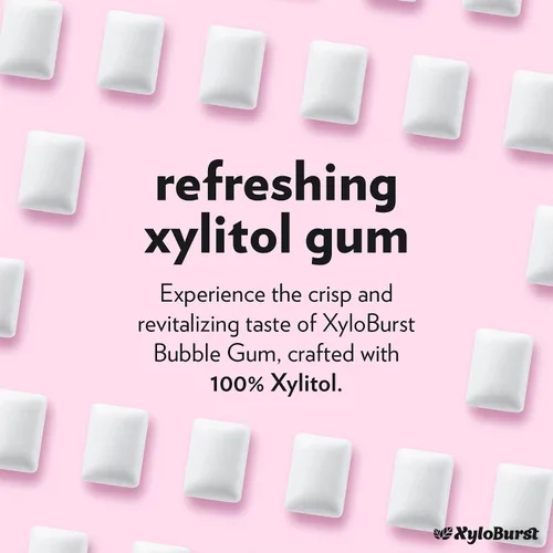 Miniatura 4 de XyloBurst Goma de mascar de xilitol Sin azúcar, sin gluten, apto para dieta cetogénica, sin aspartamo para la salud bucal, goma de mascar Frasco