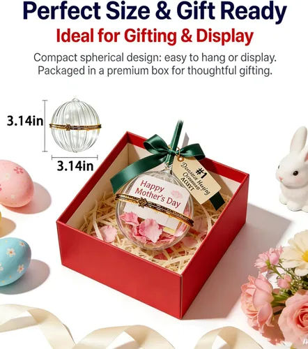 Miniatura 7 de Bola de adorno de Navidad, adorno para árbol de Navidad con bisagras con acento de cinta, adorno rellenable, regalo de decoración de invierno