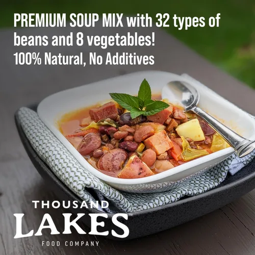 Miniatura 4 de Thousand Lakes Mezcla de sopa seca de 32 frijoles y 8 verduras - 1 libra Bajo en sodio Sin grasa Alta fibra Más de 20 porciones Vegano