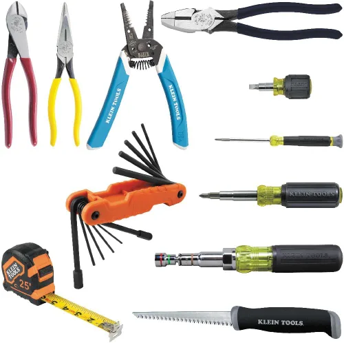 Miniatura 17 de Klein Tools Juego de herramientas para electricista 5300, incluye 4 destornilladores, 4 alicates, cinta métrica, pelacables, bolsa de herramientas