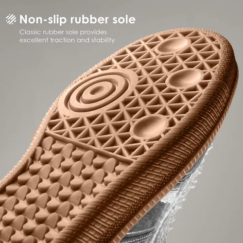 Miniatura 6 de Vilanva Zapatillas de moda con detalle de encaje para mujer, zapatillas casuales cómodas de vestir con suela de goma retro, calzado de moda
