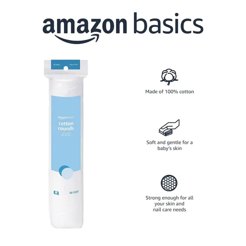 Miniatura 3 de Amazon Basics Rondas hipoalergénicas 100% algodón para desmaquillante y cuidado de la piel, todo tipo de piel, 600 unidades, 6 paquetes de 100