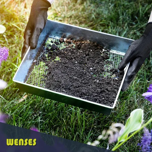 Miniatura 5 de Tamiz de tierra atrapante, tamaño estándar (12 x 10 pulgadas) con malla de 1/4 de pulgada, tamiz de jardín para tierra, arena, rocas y abono