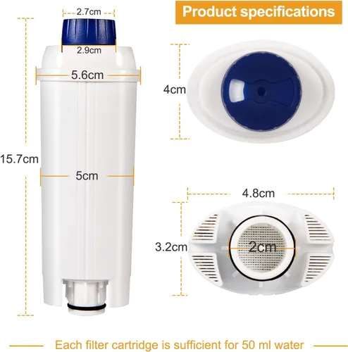 Miniatura 2 de Filtro para máquina de café Delonghi con suavizante de carbón activado, filtro de agua compatible con De'Longhi ECAM, Esam, ETAM, BCO, EC.