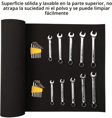 Miniatura 2 de CASOMAN Forro profesional para caja de herramientas y revestimiento de cajón, 16 pulgadas de ancho x 6 pies de largo, antideslizante, color negro