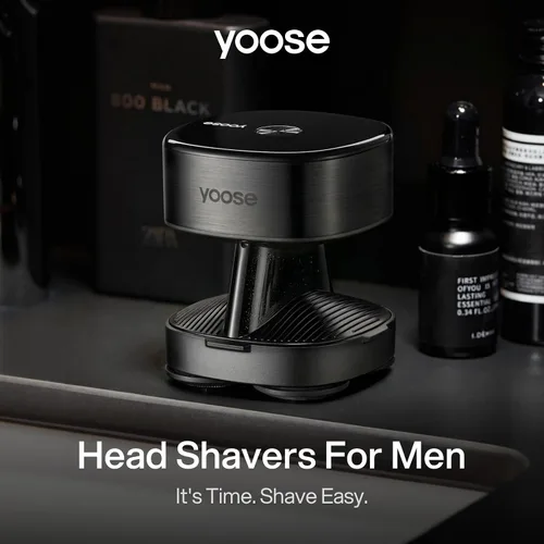 Miniatura 2 de yoose Maquinilla de afeitar eléctrica IPX7 para hombres calvos, diseño ergonómico, USB-C, uso de 90 minutos, 5 cabezales de corte flotantes, control