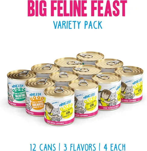 Miniatura 2 de Weruva BFF - Alimento húmedo natural picado para gatos, paquete variado Big Feline Festest, lata de 10 onzas, paquete de 12