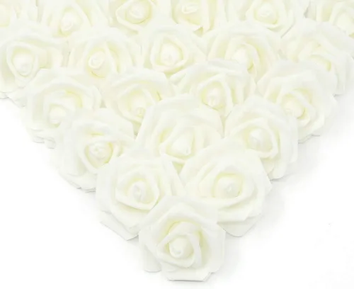 Miniatura 9 de IPOPU 100 unidades de rosas artificiales de aspecto real, rosas falsas de color rosa bebé, rosas de espuma rubor para centros de mesa de boda, Rosa