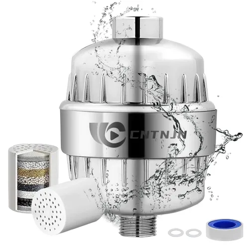 Filtro de ducha de 18 etapas para agua dura, filtro universal de cabezal de ducha cromado para eliminar el cloro, metales pesados, fluoruro,