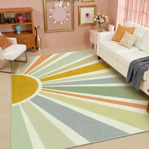 Miniatura 14 de STARUIA - Alfombra Boho Lavable de 3'x5', Alfombra de Área para Niños para Sala de Juegos, Alfombras Coloridas para Niños para Dormitorio, Alfombra