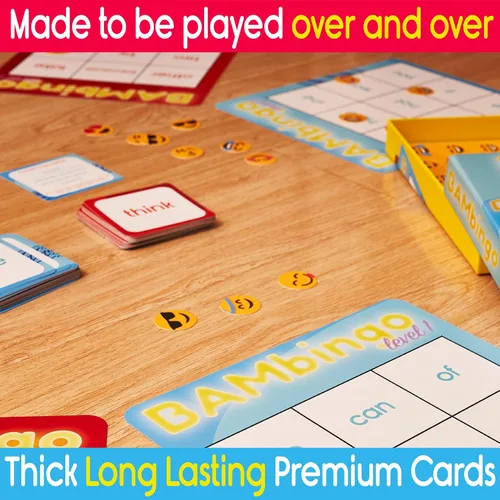 Miniatura 8 de Juego de bingo de palabras de vista THE BAMBINO TREE Nivel 1 y 2 - Juegos educativos para niños - Aprende a leer vocabulario para jardín de infantes