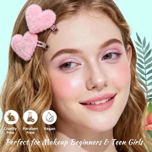 Miniatura 7 de Color Nymph Maquillaje de ojos y mejillas para niñas, paleta de sombras de ojos, rubor e iluminador para adolescentes y adolescentes, ideal