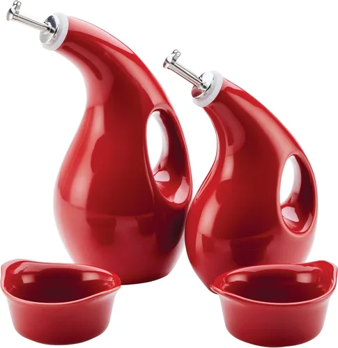 Miniatura 9 de Rachael Ray Serveware Ceramics AOVE y Ramekin - Juego de 4 piezas, color azul agave