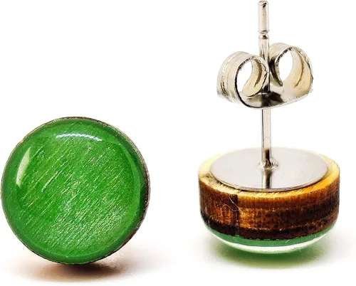 Miniatura 2 de Juego de Aretes de Tuercas, Brillo, 10 mm, Tuercas Redondas para Mujeres, Niñas y Hombres, Hecho a Mano, Postes de Acero Inoxidable para Orejas