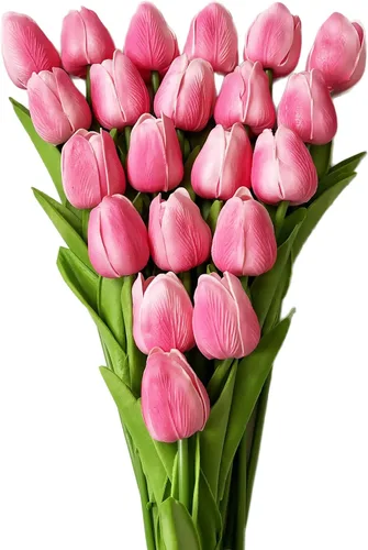 Miniatura 13 de UKELER 24 piezas de flores negras de tulipán, flores artificiales de poliuretano de tacto real para decoración del hogar, centros de mesa, arreglo