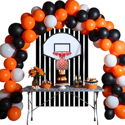 Miniatura 4 de Telón de fondo fotográfico de baloncesto de 5x3 pies, tapiz de pared deportivo, fondo de fotografía de zapatillas con rayas blancas y negras