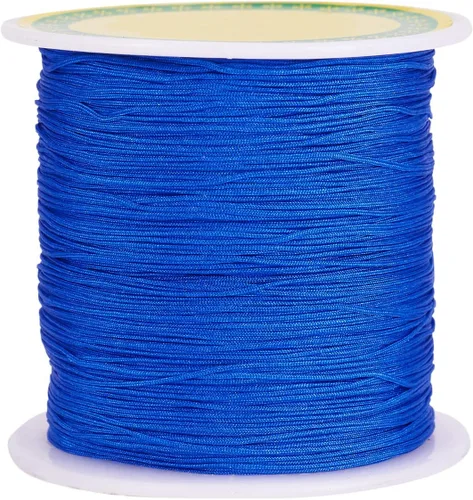 Miniatura 47 de Cordón de nailon trenzado de 150 yardas, cuerda roja de 0.020 in para pulsera, hilo de cuentas de nailon para collar Kumihimo, joyas, borlas