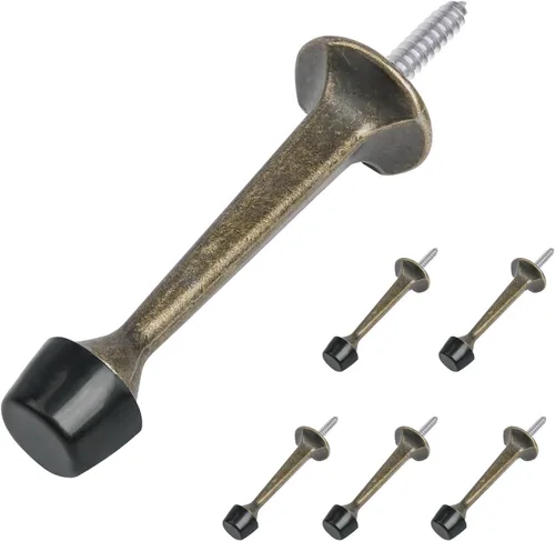 Miniatura 35 de HOMOTEK Paquete de 20 topes de puerta rígidos sólidos resistentes con punta de goma suave, tope de puerta fundido de zinc para proteger la pared