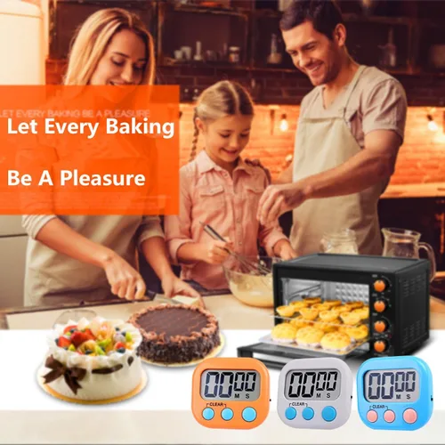 Miniatura 5 de Temporizador digital de cocina, pantalla de visualización grande, alarma fuerte, soporte magnético fuerte, temporizador de juego para maestros
