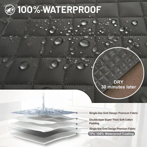 Miniatura 4 de Fundas impermeables para sofá seccional reclinable en forma de L, cubierta para sofá seccional reclinable, 7 piezas, antideslizantes, lavables