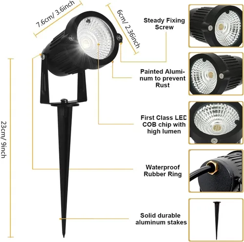 Miniatura 8 de Luces de paisaje de bajo voltaje RGB de 5 W, iluminación LED de paisaje que cambia de color, IP66 impermeable al aire libre, luz decorativa