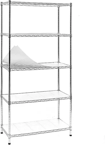 Miniatura 9 de EFINE - Estantería de 5 estantes con forros para estantes, ajustables, estantes de alambre de metal, capacidad de carga de 150 libras por estante