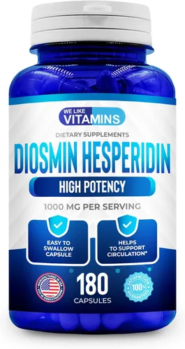 Miniatura 2 de We Like Vitamins Diosmina Hesperidina 1000 mg – 180 cápsulas – Suministro para 90 días – Suplemento de diosmina y hesperidina – Ayuda a apoyar