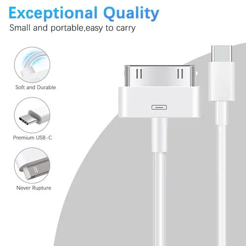 Miniatura 2 de Cable adaptador de 30 pines a USB C para iPhone, iPad, iPod, cable de datos de nueva generación, cable de carga de USB C a conector de base