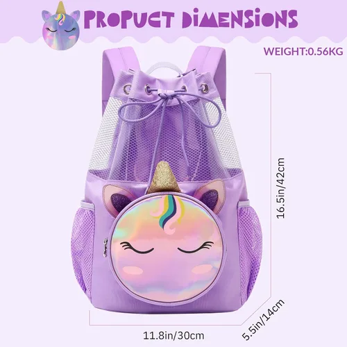 Miniatura 2 de Mygreen Bolsa de gimnasio con cordón para niños pequeños, linda caricatura, animales del zoológico, mochila deportiva