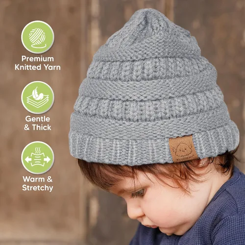 Miniatura 76 de KeaBabies 3-Pack Baby Beanies for Boys, Girls - Stretchy Knit Baby Hats, Cute Newborn