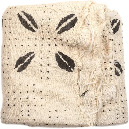 Miniatura 24 de The Bead Chest Paño de barro blanco Bogolan Mali, tejido africano hecho a mano de África occidental, 40 x 64 pulgadas, ideal para decoración