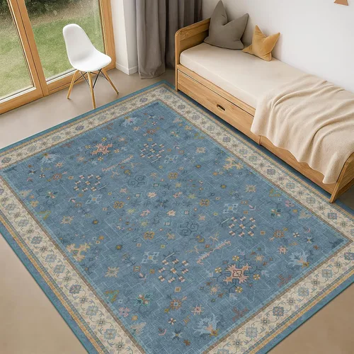 Miniatura 142 de Alfombra Boho Negra para Sala de Estar - Alfombra de Área Lavable de 10x14 Pies, Alfombras de Comedor para Debajo de la Mesa, Alfombra Suave de Pelo