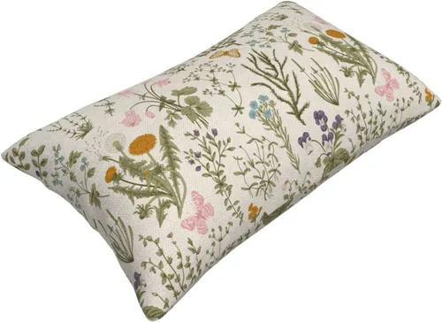 Miniatura 6 de AEIOAE Fundas de Almohada de Primavera 12x20 Pulgadas Juego de 2, Fundas de Almohadas Decorativas de Flores Silvestres y Plantas Verde Salvia