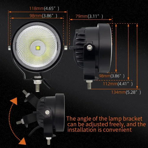 Miniatura 2 de Luces antiniebla LED redondas para conducción todoterreno, 2 unidades, 4 pulgadas, superbrillantes, luces auxiliares de trabajo, luces de zanja