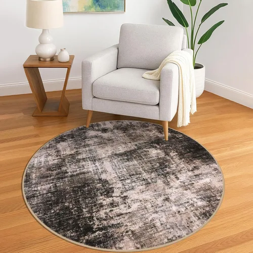 Miniatura 178 de IOHOUZE Alfombra pequeña abstracta de 2 x 3 pies, alfombra de entrada lavable para entrada interior, alfombras con respaldo de goma, alfombra gris
