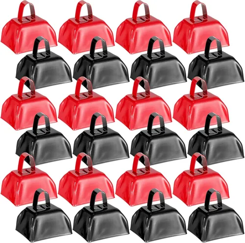 Miniatura 17 de 24 Piezas Cencerros de Metal con Asa Campanas de Vaca Generadores de Ruido para Eventos Deportivos Pequeños Generadores de Ruido Fuertes Campana