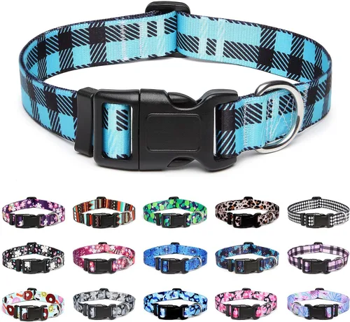 Miniatura 6 de Mercano Collar ajustable para perros - Diseños especiales con patrones, collar suave de nylon cómodo y resistente para perros pequeños, medianos