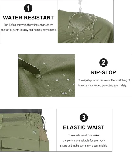 Miniatura 3 de HARD LAND Pantalones tácticos para hombre, pantalones cargo elásticos flexibles resistentes al agua, ligeros, EDC para senderismo, trabajo al aire