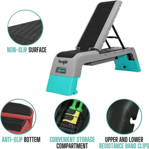 Miniatura 4 de Yes4All - Banca multifuncional para aeróbicos - Estación de fitness versátil, banco de pesas, step aeróbico, caja de pliometría para entrenamientos