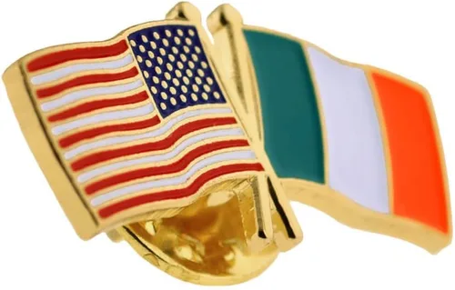 Miniatura 59 de PinMart Pin de solapa esmaltado con bandera de la amistad cruzada de Estados Unidos y el mundo