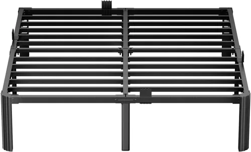 Miniatura 9 de Base de cama individual de 14 pulgadas, 3500 libras, plataforma de metal resistente sin ruido con retenedores de tapones de colchón, compatible