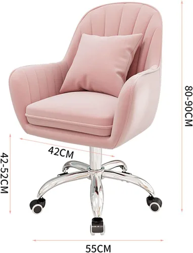 Miniatura 3 de Silla giratoria de 360° para computadora, silla de oficina en casa, ergonómica, respaldo medio, ajustable, silla de escritorio para el hogar