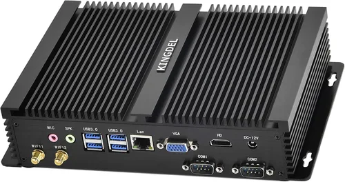 Miniatura 3 de KINGDEL NC3000 Mini computadora industrial, Mini PC sin ventilador, CPU Core i5, 8 GB de RAM, SSD de 512 GB, 3280x2000, 2xCOM RS232, HD, VGA