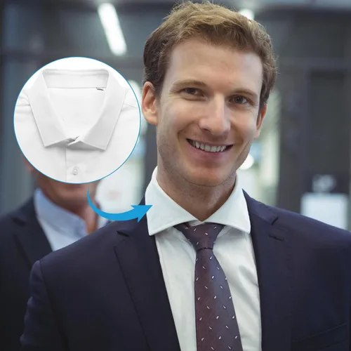 Miniatura 7 de Tyqour 100 piezas de cuello de camisa, inserciones de cuello para camisas de vestir de hombre, el cuello de PVC transparente para hombre se mantiene