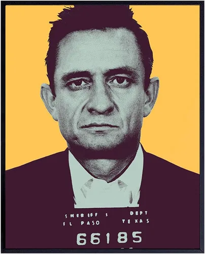 Johnny Cash Folsom Prison Mugshot - Cartel de arte pop de Andy Warhol de 8 x 10 pulgadas, decoración moderna y única para el hogar, para sala de
