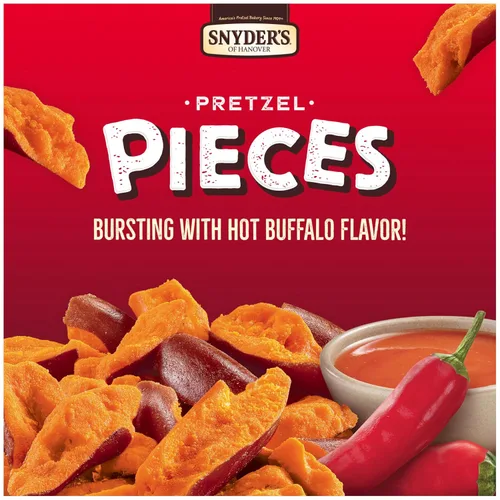 Miniatura 4 de Snyder's of Hanover Piezas de pretzel, ala de búfalo caliente, 3.25 onzas, 6