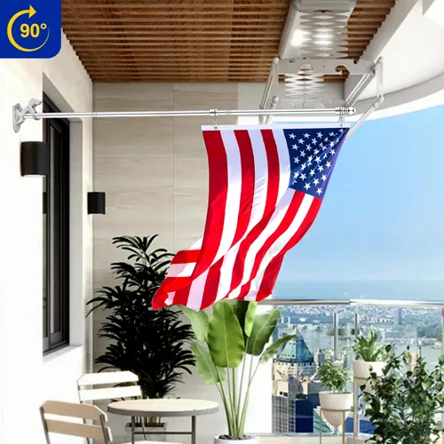 Miniatura 7 de BONWIN - Soportes de soporte para asta de bandera de 1 pulgada con accesorios para montaje en pared de casa, diámetro interior de 1 pulgada, dos