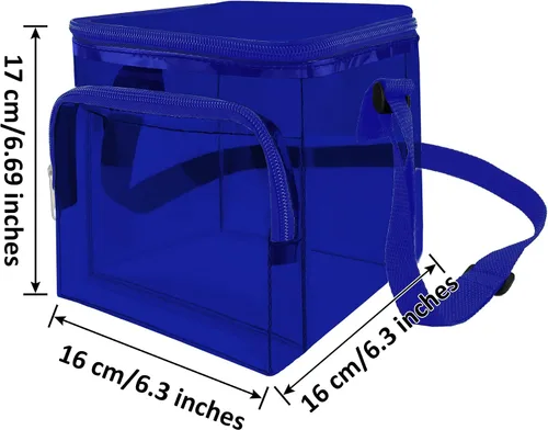 Miniatura 5 de Annmore Bolsa de transporte transparente para Toniebox y personajes, con cremallera, correa de hombro ajustable, azul