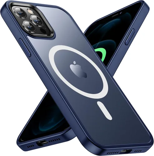 Miniatura 11 de Funda magnética para iPhone 12/iPhone 12 Pro, probada en caídas de grado militar, compatible con MagSafe, a prueba de golpes, translúcida, parte